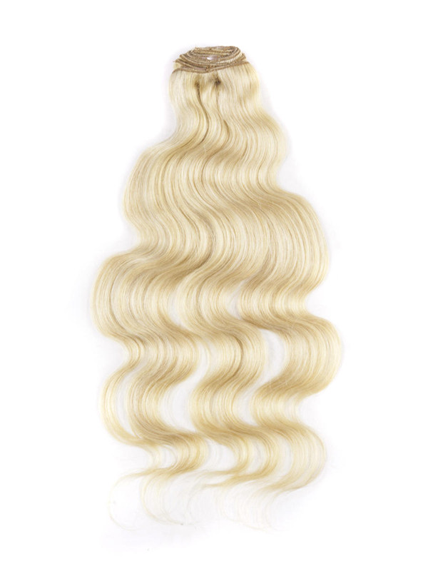 Ash/White Blonde(#P18-613) Ultimate Body Wave Clip In Remy Hair Extensions 9 Pieces 1