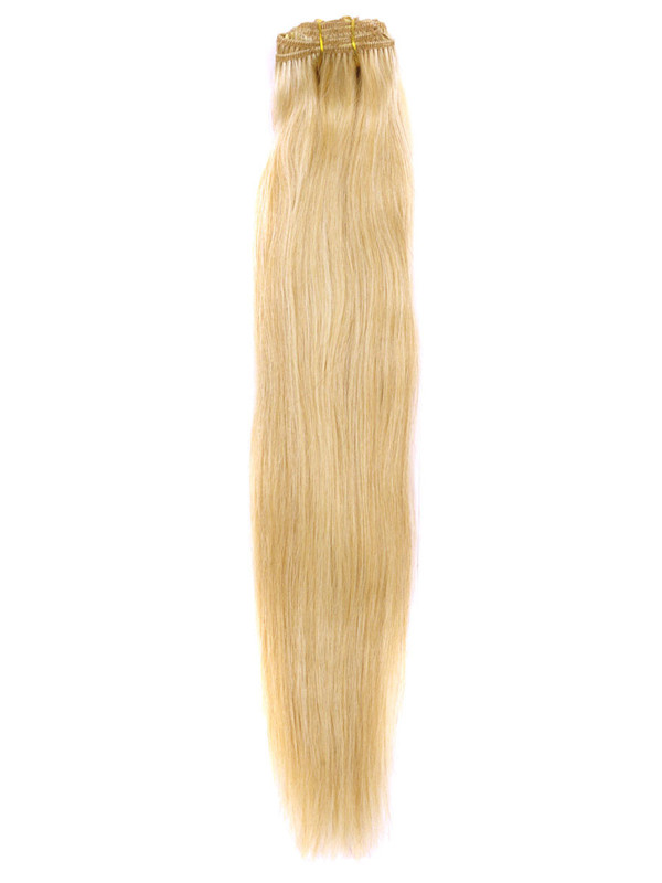 Ash/White Blonde(#P18-613) Deluxe Straight Clip In Human Hair Extensions 7 Pieces 3