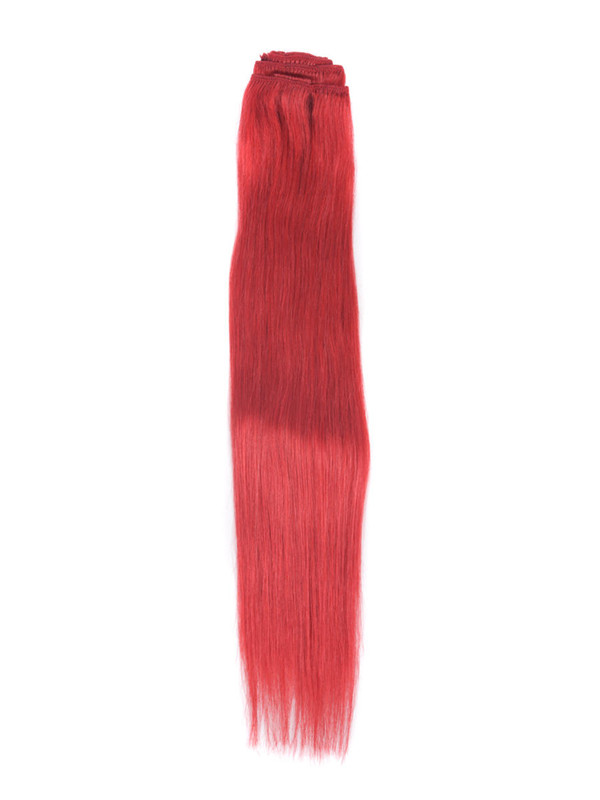 Red(#Red) Premium Straight Clip In Hair Extensions 7 Pieces 4