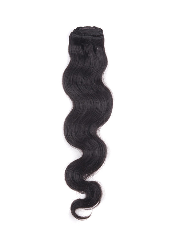 Natural Black(#1B) Deluxe Body Wave Clip In Human Hair Extensions 7 Pieces 1