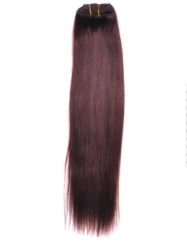 Medium Brown(#4) Deluxe Straight Clip In Human Hair Extensions 7 Pieces 1