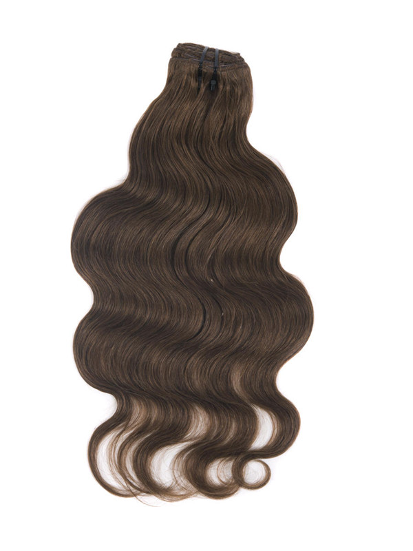 Medium Chestnut Brown(#6) Deluxe Body Wave Clip In Human Hair Extensions 7 Pieces 2