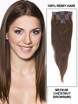 Medium Chestnut Brown(#6) Ultimate Straight Clip In Remy Hair Extensions 9 Pieces-np 0 small