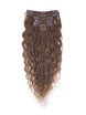Light Chestnut(#8) Premium Kinky Curl Clip In Hair Extensions 7 Pieces 1 small