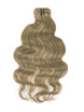 Light Golden Brown(#12) Premium Body Wave Clip In Hair Extensions 7 Pieces 2 small