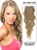 Light Golden Brown(#12) Ultimate Body Wave Clip In Remy Hair Extensions 9 Pieces-np 0 small