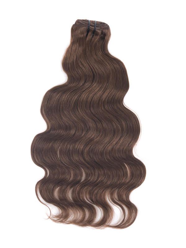Dark Auburn(#33) Deluxe Body Wave Clip In Human Hair Extensions 7 Pieces 3