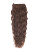 Dark Auburn(#33) Deluxe Kinky Curl Clip In Human Hair Extensions 7 Pieces 1 small