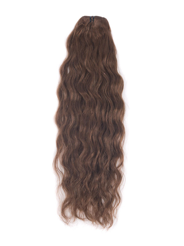Dark Auburn(#33) Deluxe Kinky Curl Clip In Human Hair Extensions 7 Pieces 2