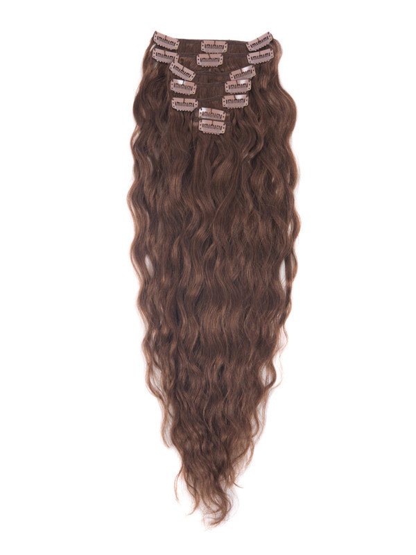 Dark Auburn(#33) Ultimate Kinky Curl Clip In Remy Hair Extensions 9 Pieces-np 0