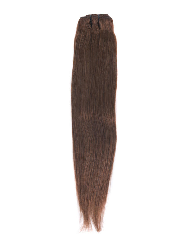 Dark Auburn(#33) Premium Straight Clip In Hair Extensions 7 Pieces 3
