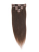 Dark Auburn(#33) Deluxe Straight Clip In Human Hair Extensions 7 Pieces 1 small