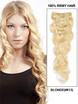 Bleach White Blonde(#613) Deluxe Body Wave Clip In Human Hair Extensions 7 Pieces 0 small