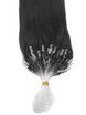 Micro Loop Human Hair Extensions 100 Strands Silky Straight Natural Black(#1B) 1 small