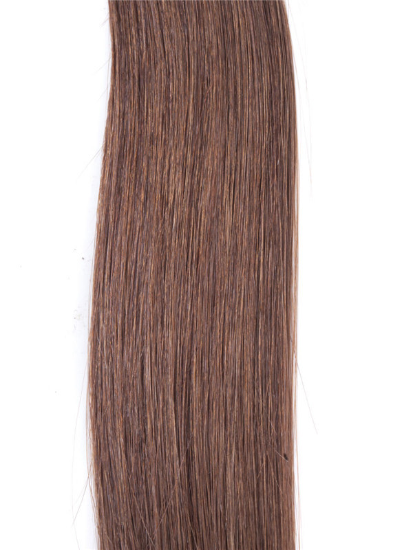 50 Piece Silky Straight Nail Tip/U Tip Remy Hair Extensions Light Chestnut(#8) 3