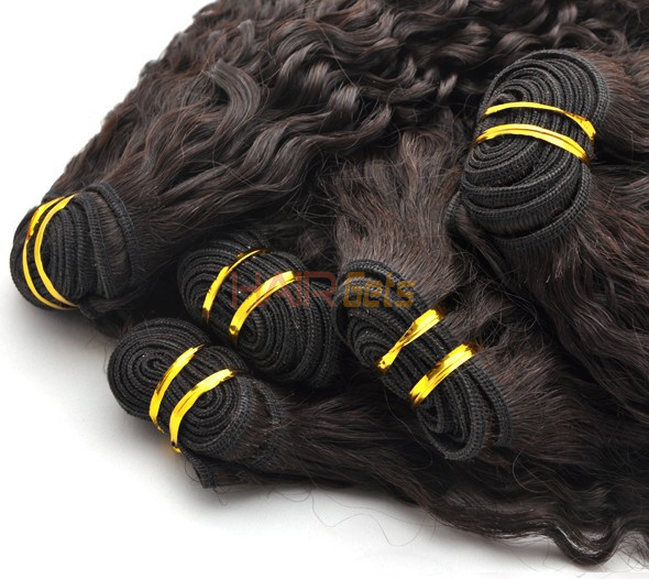 Extensions de cheveux indiens vierges de grade 7A Romance Curl Noir naturel (# 1B) 5