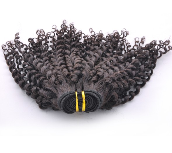 7A Virgin Indian Hair Extensions Kinky Curl Natural Black 2