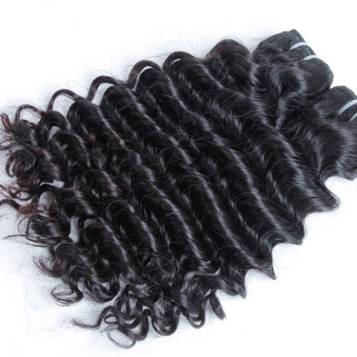1 pcs 7A Virgin Indian Hair Extensions Deep Wave Natural Black 0