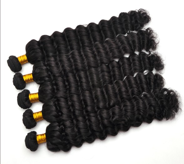 7A Malaysian Virgin Hair Weave Water Wave Natural Black 5