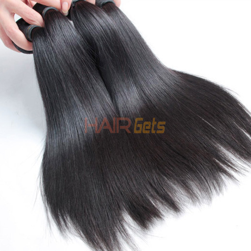 3 pcs 8A Virgin Malaysian Hair Weave Silky Straight Natural Black 0