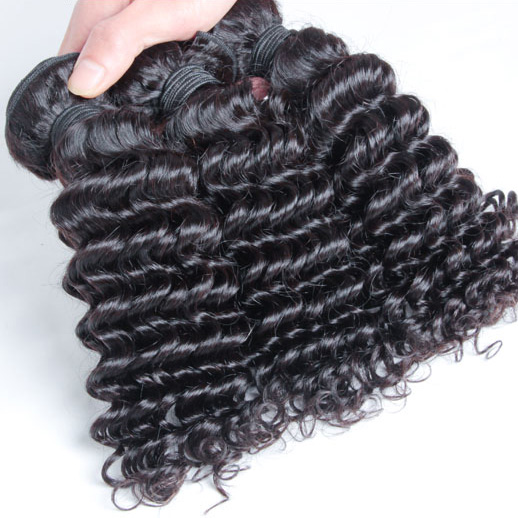 2 pcs 8A Deep Wave Malaysian Virgin Hair Weave Natural Black 1