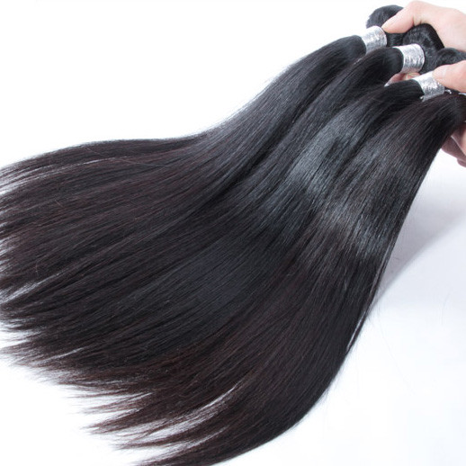 2 svazky 8A Panenské peruánské vlasy Silky Straight Weave Natural Black 0