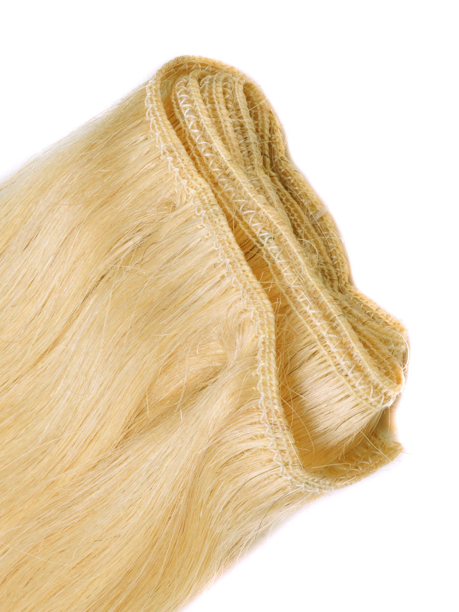 Srednje blond (#24) svilnato ravne lase Remy 1