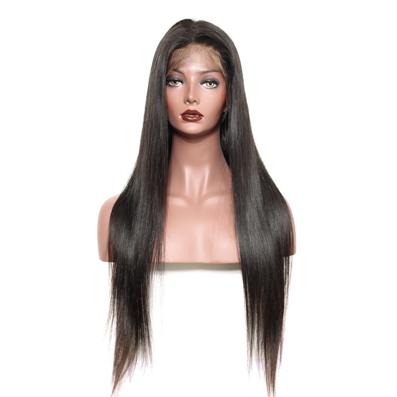 Silky Straight Full Lace Wig, 100% Human Virgin Hair Wigs 8-28 inch 0