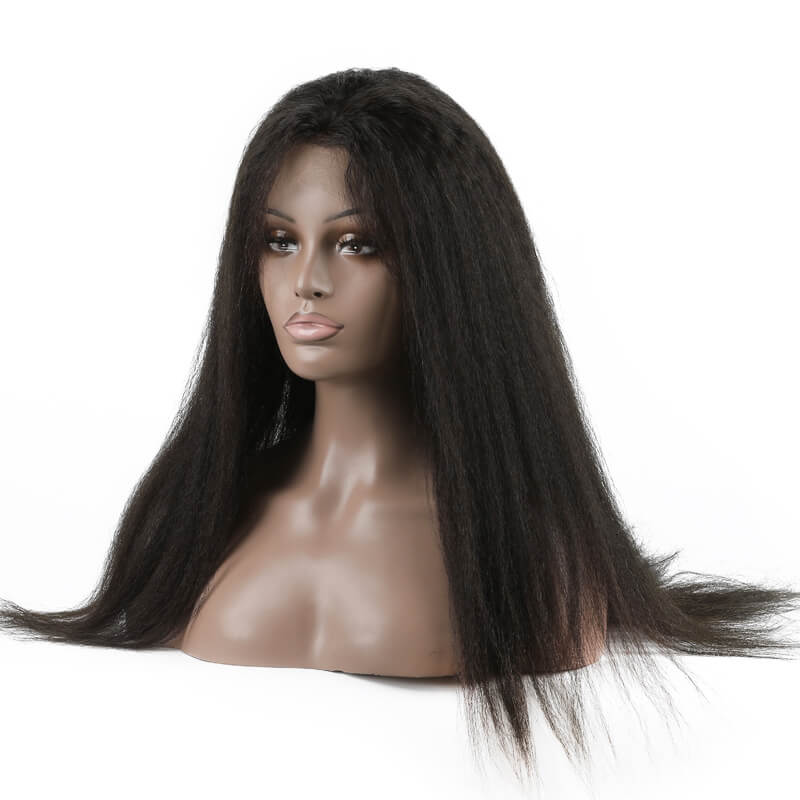 Shiny Kinky Straight Lace Front Wig, Amazing Virgin Hair Wigs 10-26 inch 0