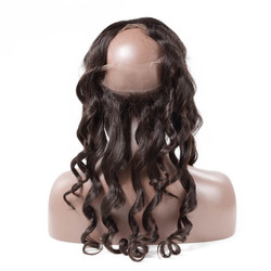 Voľné vlnité 360 Lace Frontal Vyrobené Real Virgin Hair na predaj 8A