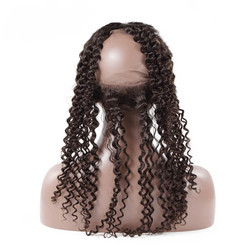 ขายร้อน Virgin Loose Curly Hair 360 ลูกไม้ด้านหน้า Natural Back
