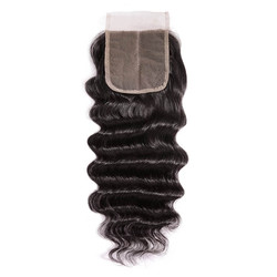 Smooth Virgin Hair Lace Close, 4*4 Loose Curly Close for Women