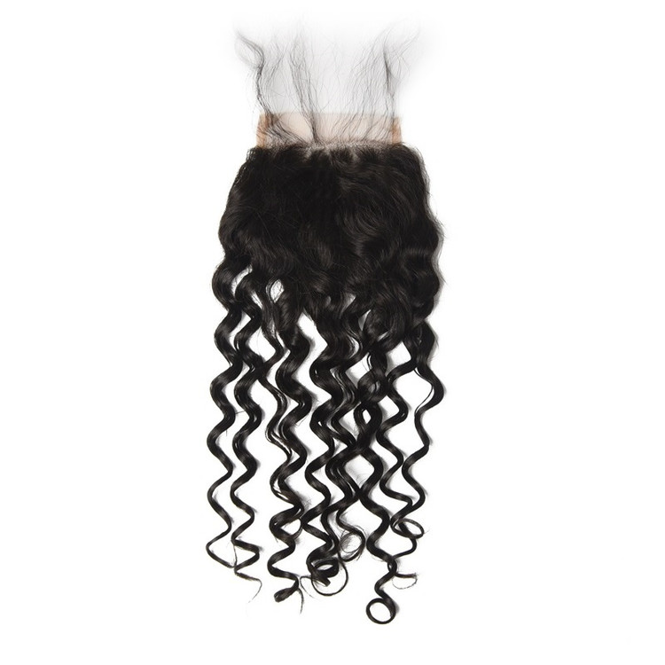 Cheapest Virgin Hair Water Wave Lace Closure, Natural Back