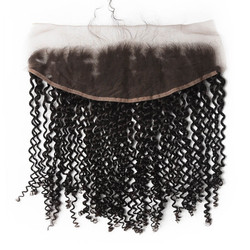 Фронтальные человеческие волосы, Kinky Curly Lace Frontal, 10-28 дюймов