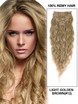 Light Golden Brown(#12) Ultimate Kinky Curl Clip In Remy Hair Extensions 9 Pieces-np