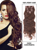 Dark Auburn(#33) Deluxe Body Wave Clip In Human Hair Extensions 7 Pieces