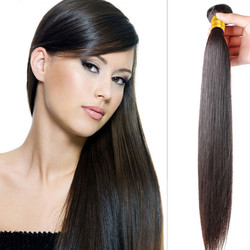 Svileno ravni deviški brazilski snopi las, naravna črna, 1 kos