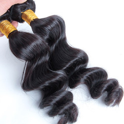 2 Bundles Loose Wave Natural Black 8A Brazilian Hair Weave