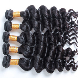 3 Bundel Natural Wave 8A Natural Black Virgin Brazilian Hair Weave Natural Black