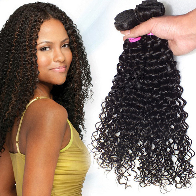 Virgin Brazilian Kinky Curly Hair Bundles Natural Black 1pcs