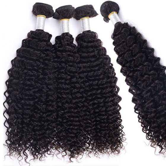 4 pcs/lot 8A Brazilian Virgin Hair Weave Kinky Curly Natural Black
