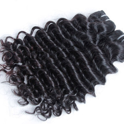 2 peças 7A onda profunda cabelo indiano virgem trançado preto natural
