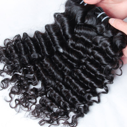 3pcs 7A Indian Virgin Hair Weave Deep Wave Natural Black
