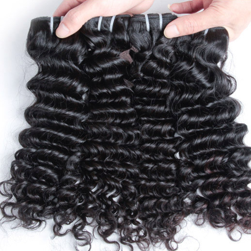 4pcs 7A Virgin Indian Hair Natural Black Deep Wave