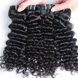 4ks 7A Virgin Indian Hair Natural Black Deep Wave