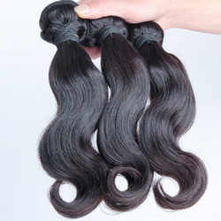 3 件 8A 處女馬來西亞頭髮編織體波自然黑色