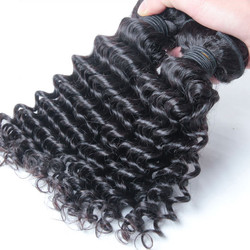 2 τμχ 8A Deep Wave Malaysian Virgin Hair Weave Φυσικό Μαύρο