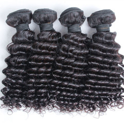 4 piezas 8A Onda profunda Malasia Virgin Hair Weave Natural Black
