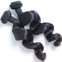 2 τμχ 8A Loose Wave Malaysian Virgin Hair Weave Φυσικό Μαύρο