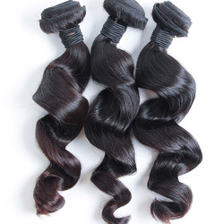 3 peças 8A cabelo virgem malaio trançado onda solta preto natural